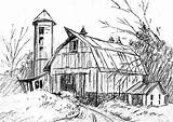 Old Drawings Barn Drawing Line Barns Pages Coloring Landscape Pencil Sketches Draw Google Au sketch template