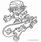 Rocket Power Coloring Pages Cartoon Color Printable Character Kids Sheets Characters Book Cartoons Print Found sketch template