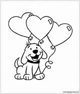 Heart Puppy Pages Coloring Cute Online Color sketch template
