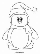 Penguin Scarf Hat Christmas Coloring Pages Printable Penguins Snowman Kids Template Coloringpage Eu Colors Easy Patterns Text Winter Colouring Claus sketch template