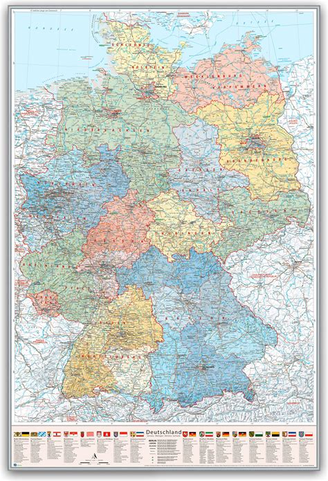deutschland karte politisch bundeslaender    cm pinnwand im
