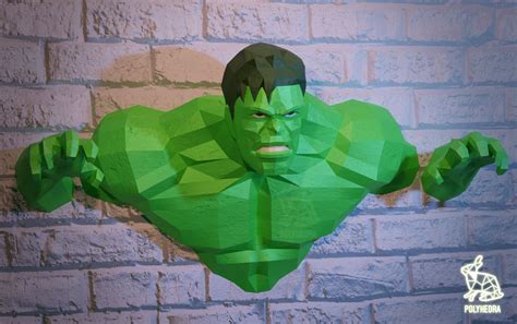hulk papercraft diy model wall model etsy