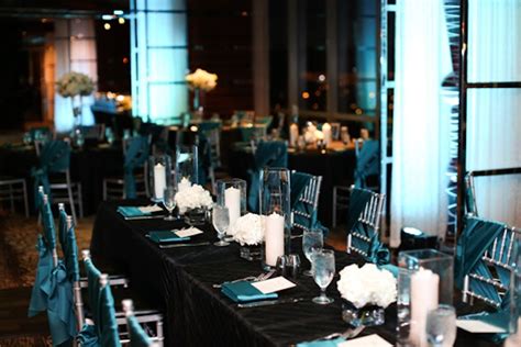 real wedding teal and black paper and home