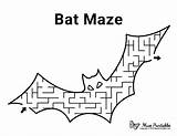 Bat Museprintables Mazes Activities sketch template