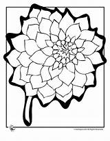 Coloring Flower Pages Printable Dahlia Flowers Print Spring Kids sketch template