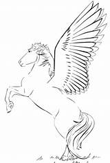 Pegasus Coloring Pages Rearing Drawing Pony Printable Unicorn Horse Bible Pferde Colouring Ausmalbilder Color Ausmalen Einhorn Und sketch template