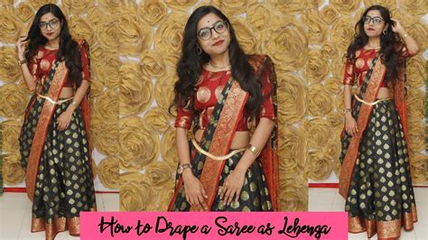 drape saree  lehenga   wear saree  lehenga style