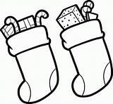 Stocking Christmas Coloring Pages Printable Stockings Sock Drawing Draw Pattern Color Clipart Colouring Drawings Easy Cliparts Outline Kids Cutouts Step sketch template