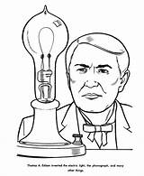 Edison Thomas Coloring Pages History Printable Usa Alva Printables People Famous Clipart Grade Americans Drawing Light Jefferson Newton 6th Bulb sketch template