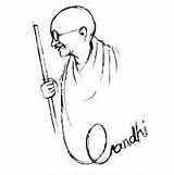 Gandhi Mahatma Dandi sketch template