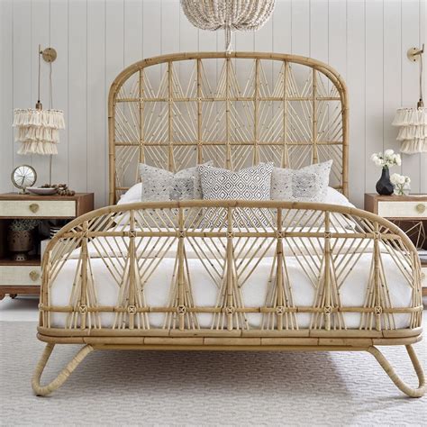 Rattan Boho Bed Frame Queen Age Of Aquarius Boho Chic Bed Belle