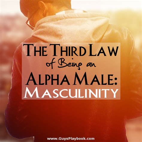 the 3rd law of being an alpha male has to do with masculinity see why