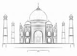 Mahal Taj Drawing Coloring Palace Draw Step Sketch Drawings Cartoon Printable Kids Architecture Tutorials Pages Easy India Supercoloring Pencil Building sketch template