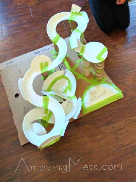 roller coaster paper plate toilet paper roll project amazing mess