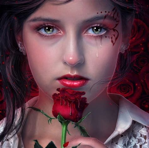 xpx p   broken heart red art crying girl rose bonito eyes hd