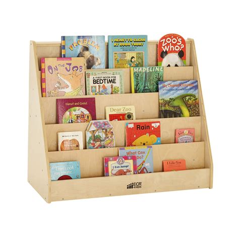 ecrkids elr  birch hardwood single sided bookcase display stand  kids  shelves