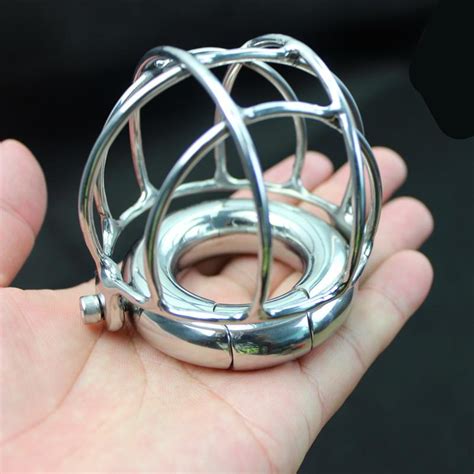 Stainless Steel Hollow Chastity Cage Scrotal Ring Weight Bearing