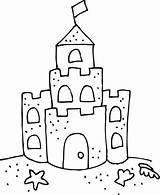 Sandcastle Sand Castle Sketch Drawing Drawings Choose Board Preschool Coloring sketch template