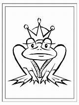 Frog Coloring Prince Crown Color Drawing Template sketch template