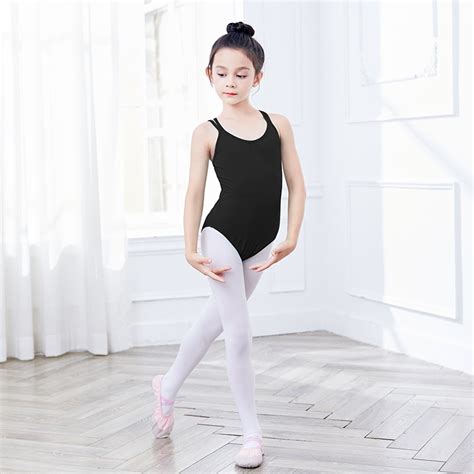 gymnastic leotard girls double straps camisole dance leotard spaghetti