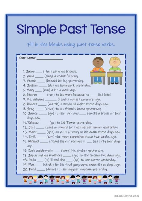 simple  tense english esl worksheets