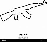 Outline Ak47 sketch template