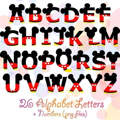 png mickey alphabet letters mouse digital letters instant etsy