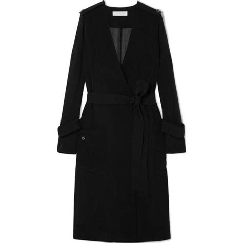 Victoria Beckham Technical Crepe Trench Coat Via Polyvore Featuring