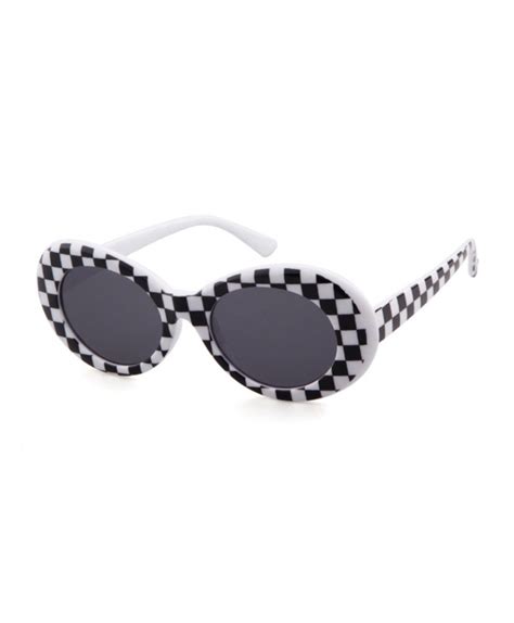 bold retro oval mod thick frame sunglasses clout goggles with round