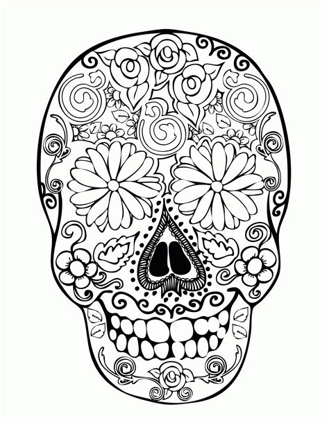 de los muertos skulls coloring page az coloring pages