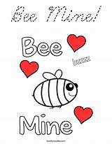 Coloring Bee Mine Cursive Built California Usa Print Twistynoodle sketch template