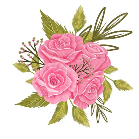 Rose Flower Bouquet Png Image Aesthetic Pink Rose Flower Bouquet Pink