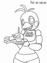 Fnaf Coloring Pages Chica Freddy sketch template