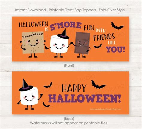printable halloween favor tags halloween tags smores tags smores