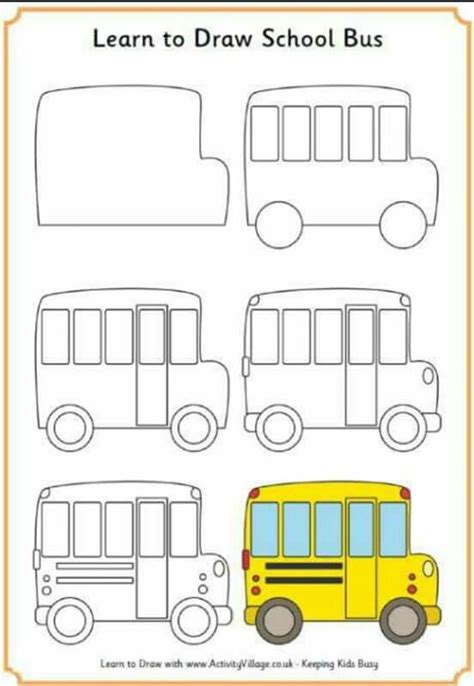 school bus drawing pattern template pinterest school buses