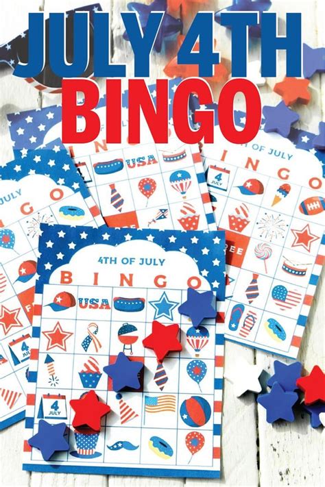 july bingo game  perfect  kids  adults