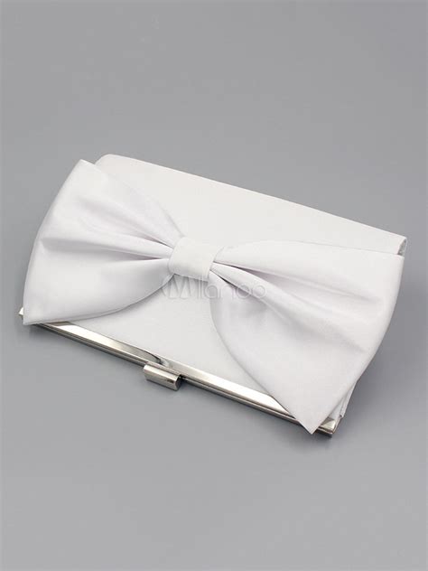 white wedding clutch bags bows silk evening purse bridal party handbags milanoocom