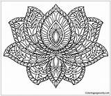 Lotus Mandala Pages Coloring Color Printable Print sketch template