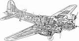 17 Boeing Cutaway Fortress Flying Drawing Bomber Eager Beavers 17e Gif Heavy Ii War Tags High sketch template