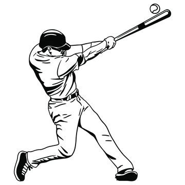 clipart baseball player silhouette decal