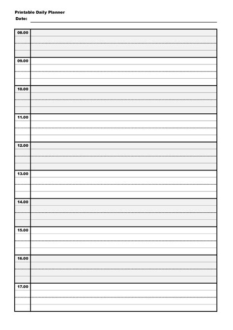 daily schedule template   template