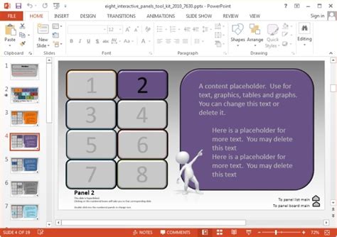 create interactive powerpoint    panels template