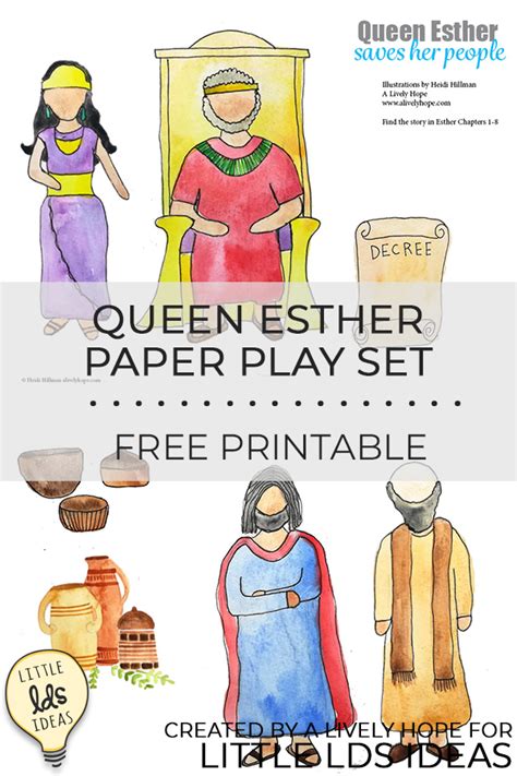 queen esther printable play set queen esther queen esther bible