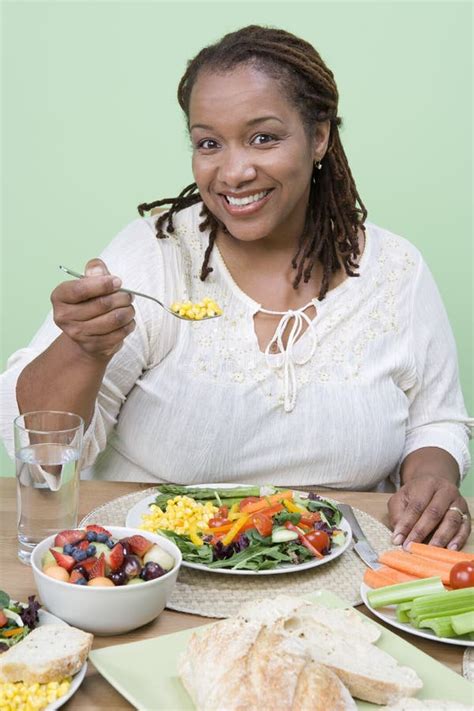 An Obese Woman Eating Food Stock Image Image Of Healthy 29651977