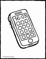 Telephone Portable Colouring 5s Kiddicolour Tablero sketch template
