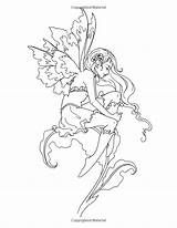 Coloring Pages Amy Brown Adult Edgy Fairy Colouring Fairies Template Printable Mythical Amazon Fae Wings sketch template