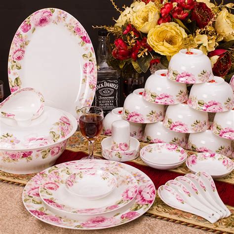 pink rose dinnerware sets   bone china dinnerware set tableware