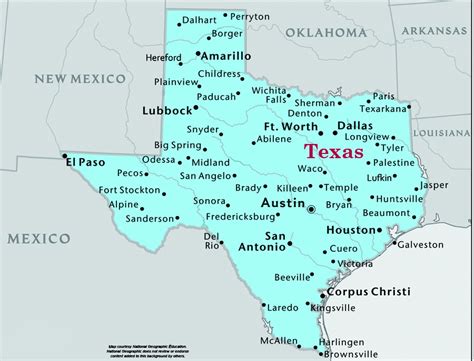 texas state map  cities  towns