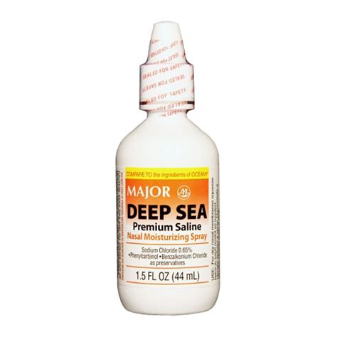 major deep sea nasal spray sodium chloride  clear  ml upc