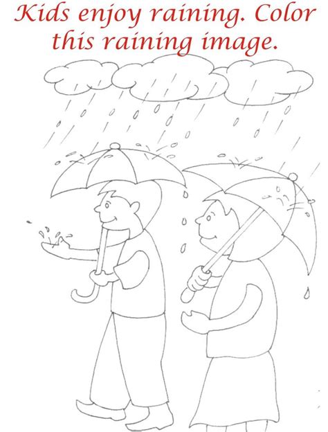 rainy season coloring printable page  kids